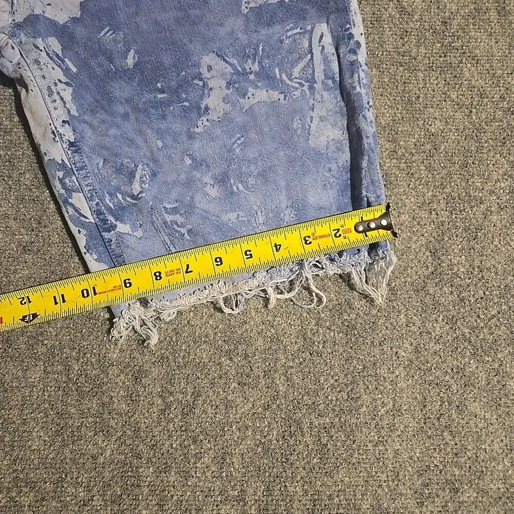 Levis 511 Denim Shorts Mens 40 Blue Bleached Tie-Dye Stretch Cut-Offs